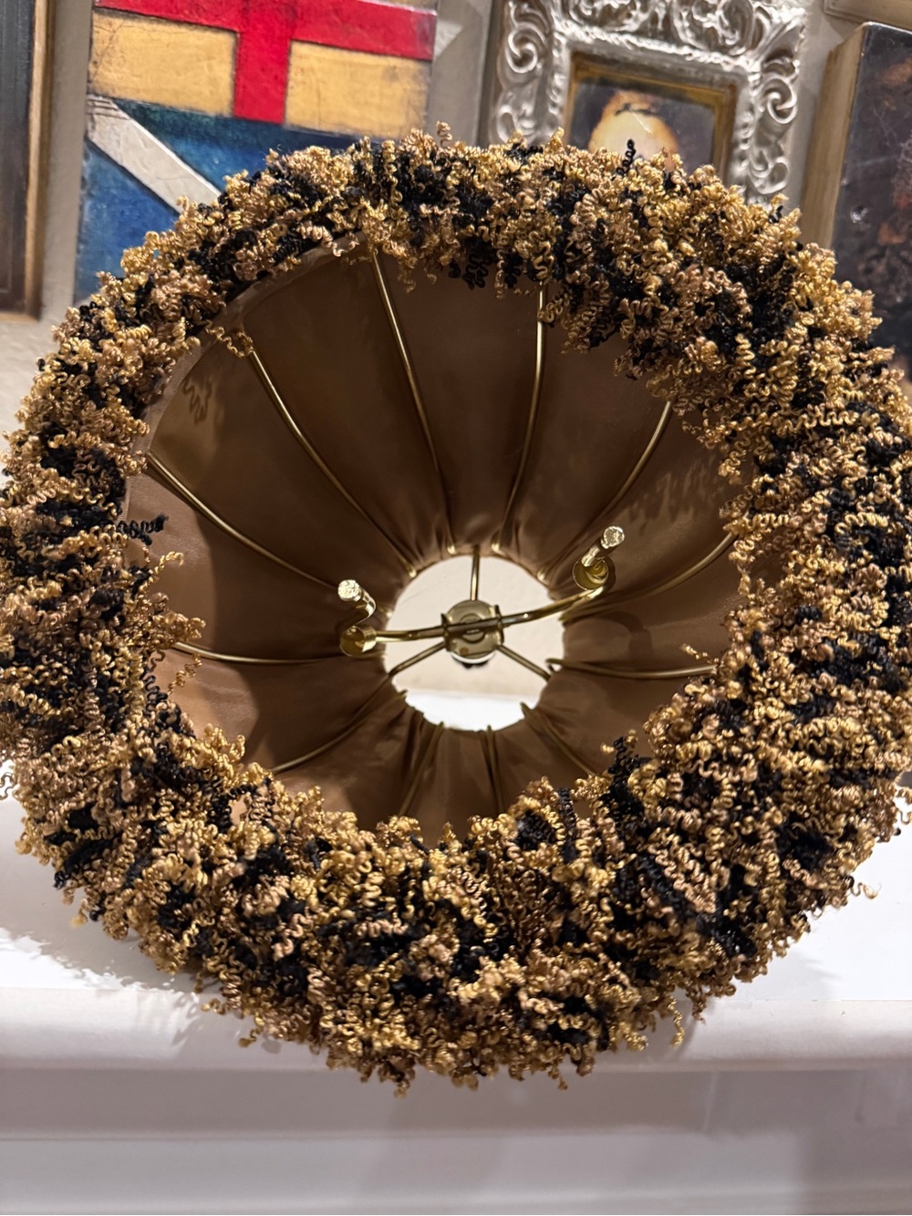 Vintage Black & Gold Fringe Lamp Shade Hollywood Regency Style - Picture 6 of 6